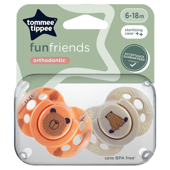 Tommee Tippee Fun Style Orthodontic Soothers, 6-18m (2 ct)