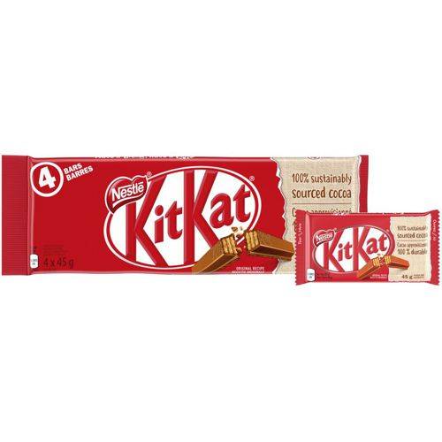 Kit kat gaufrettes au chocolat au lait kitkat (4 x 45 g) - milk chocolate wafer bars (4 x 45 g)