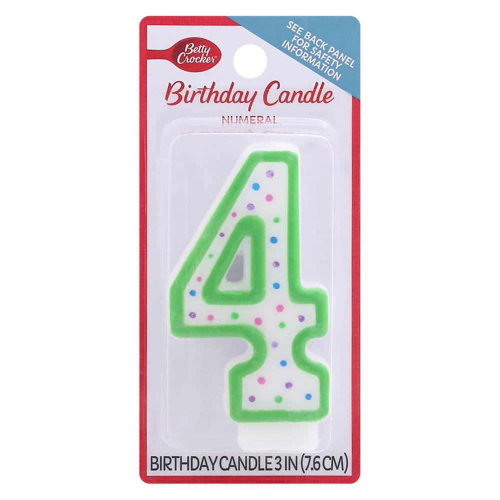 Betty Crocker 4 Numeral Birthday Candle