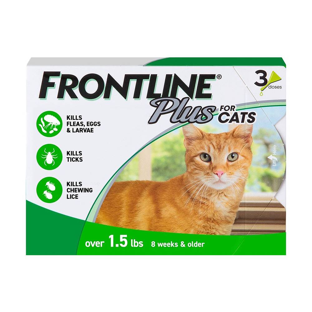Frontline Plus Cat Flea & Tick Treatment (Size: 3 Count)
