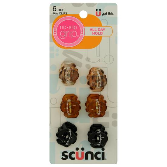 Scunci No-Slip Grip Jaw Clips (6 ct)
