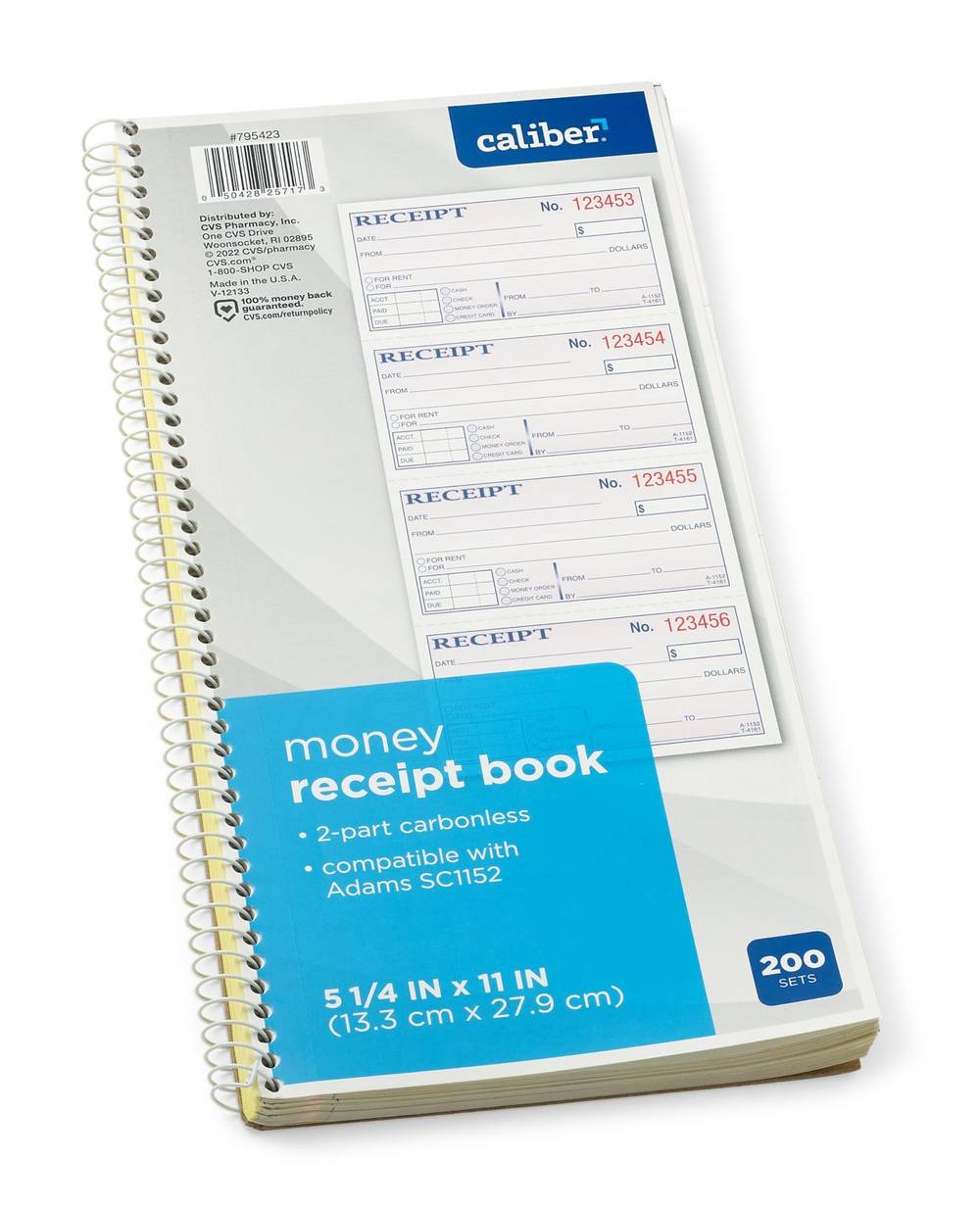 Caliber Money Rent Receipts, 200Ct