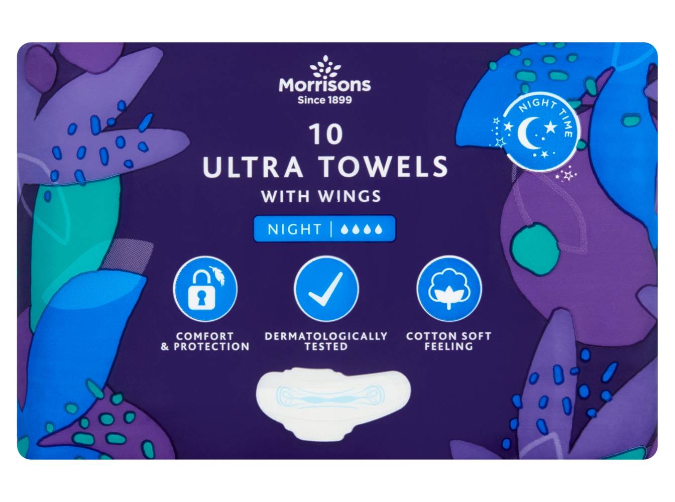 Morrisons Night Time Ultra Towels With Wings (10 pack)