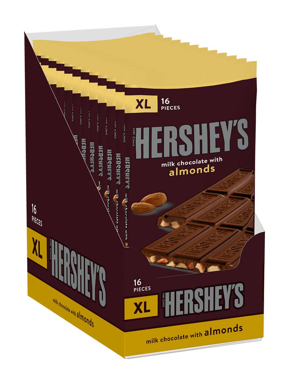 Hershey's Milk Chocolate With Almonds, XL (12 x 4.25 oz)