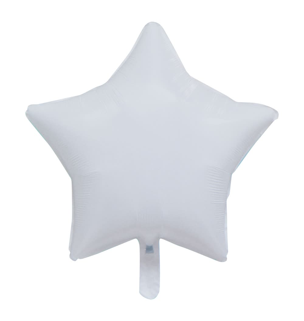 INFLATED Foil Star Balloon White