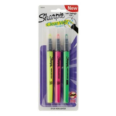Sharpie Clear View Highlighter Stick Chisel Point Assorted Colors