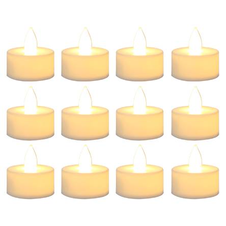 Mini velas led blancas (12 piezas)