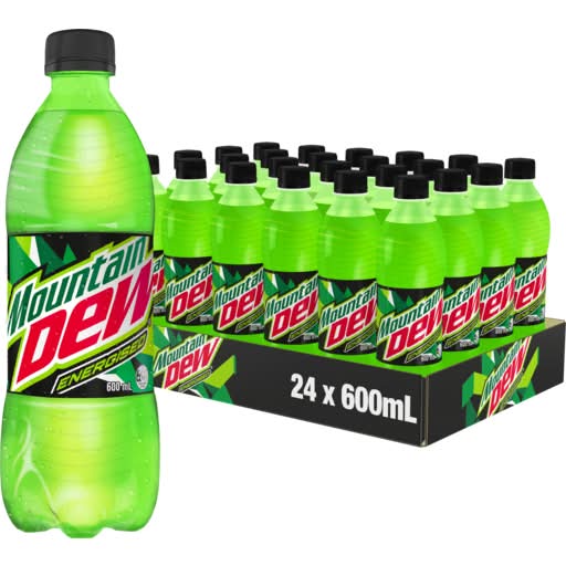 Mountain Dew Energised Soft Drink Bottle 600mL