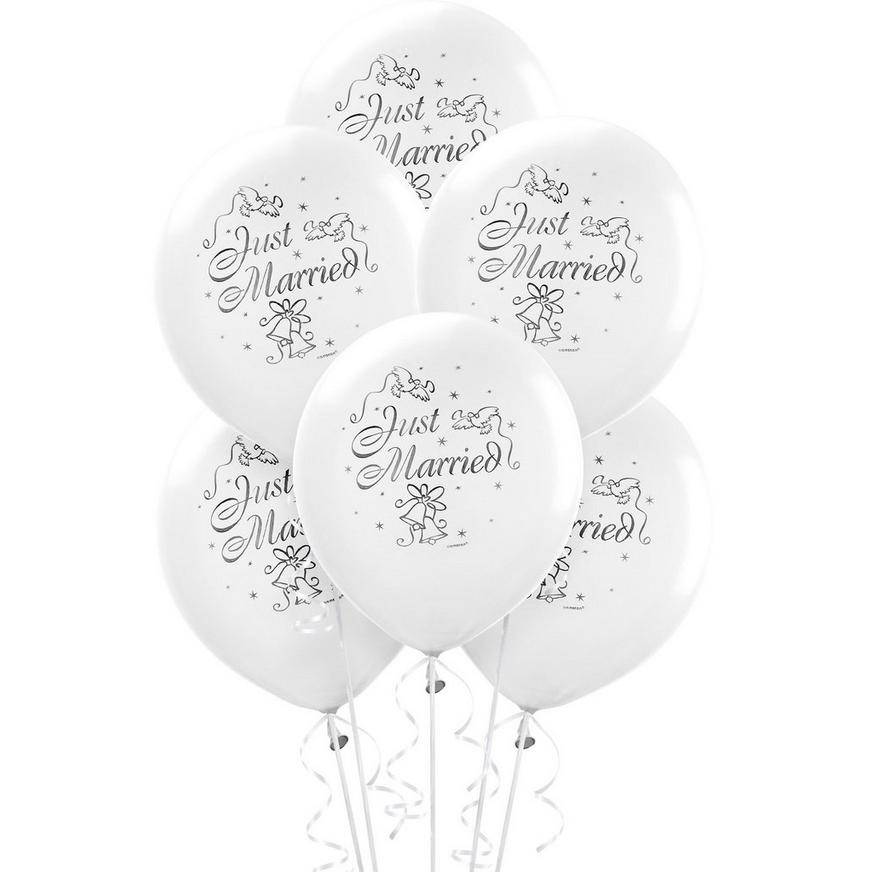 Uninflated 15ct, Wedding Balloons - Just Married