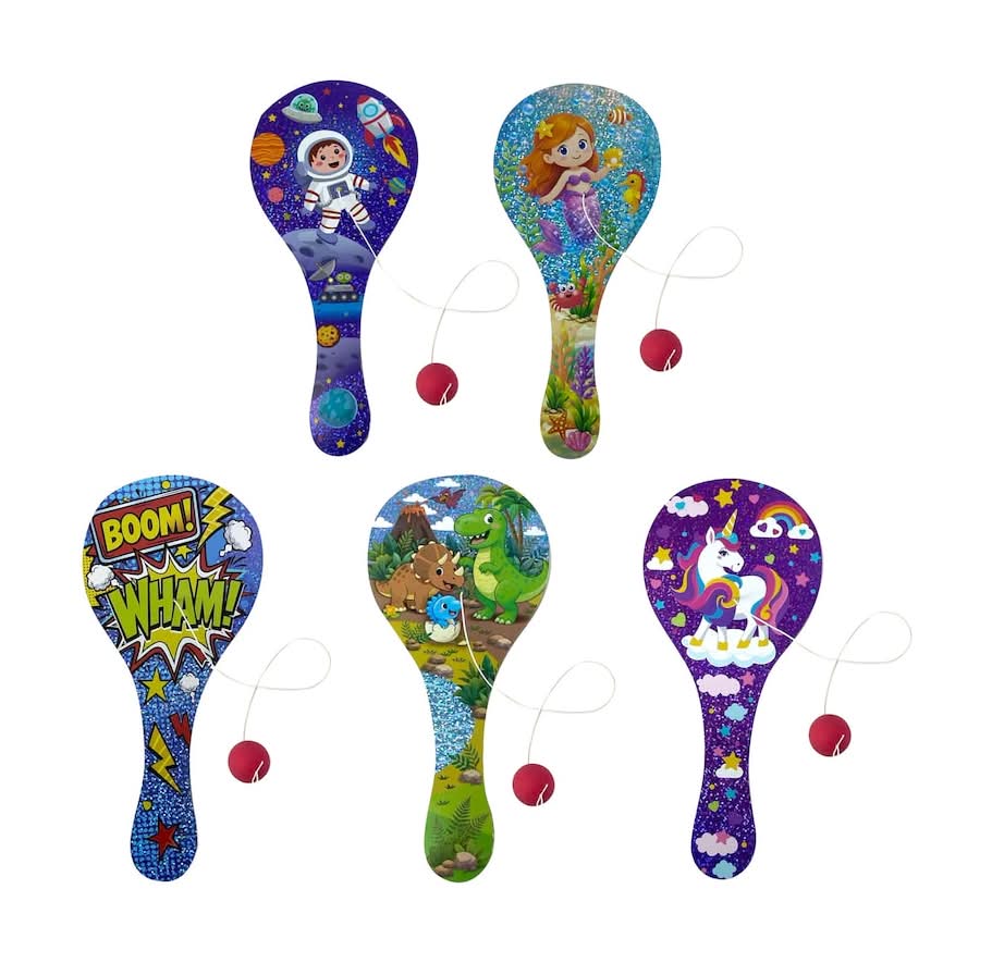 Futuristic Paddle Ball Sets 4+ Years, 9.75x4.5 in (4 ct)