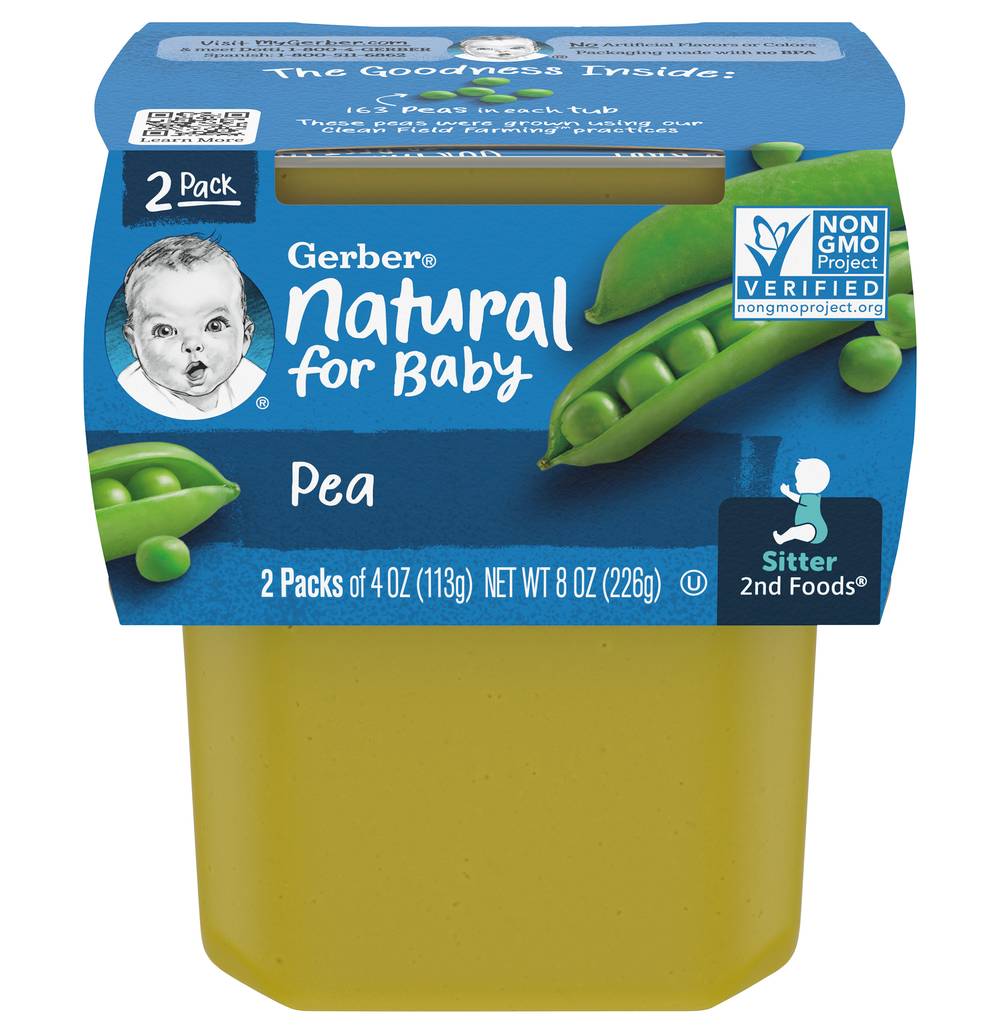 Gerber Pea Natural For Baby Food (8 oz, 2 ct)