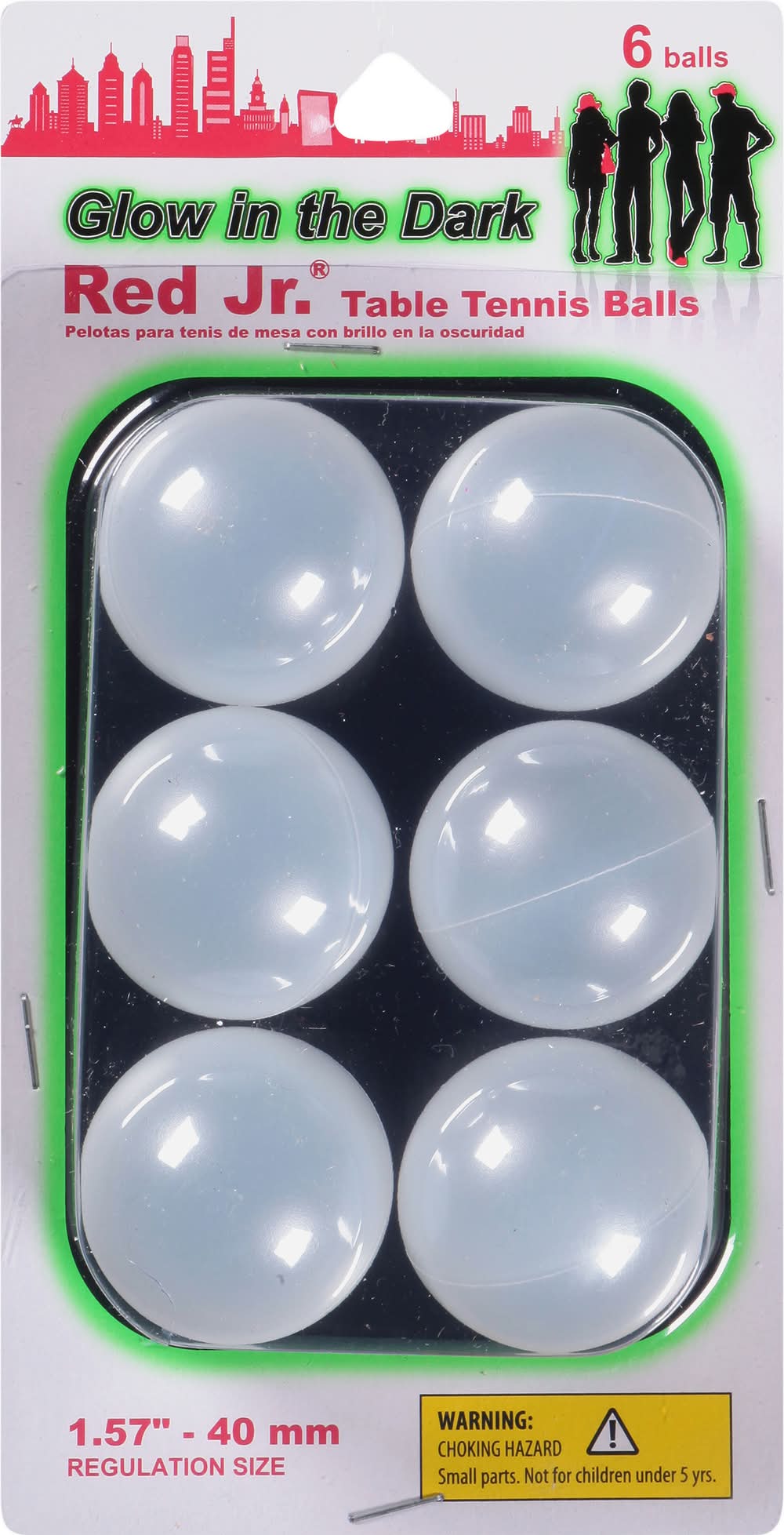 Red Jr. Glow in the Dark Table Tennis Balls (1.6 oz)
