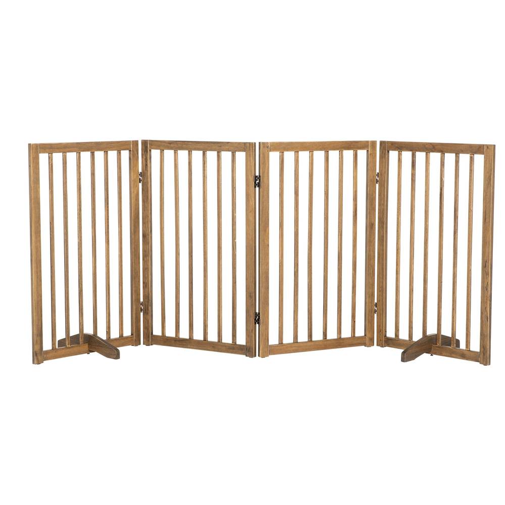 Top Paw 4-panel Foldable Pet Gate (brown)