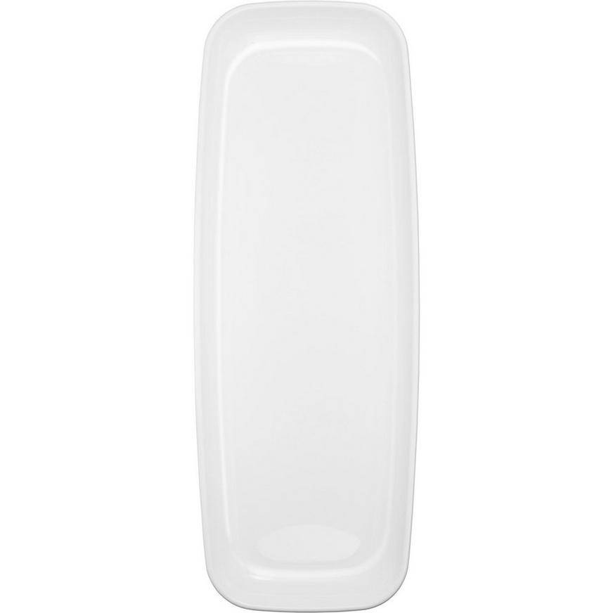 White Plastic Long Rectangular Platter