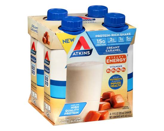 Atkins · Creamy Caramel Protein-Rich Shake (4 x 11 fl oz)