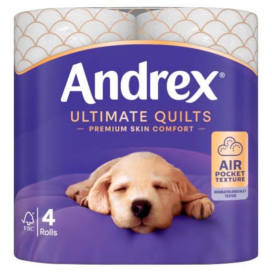 Andrex Supreme Quilts Toilet Tissue Rolls (4 pack)