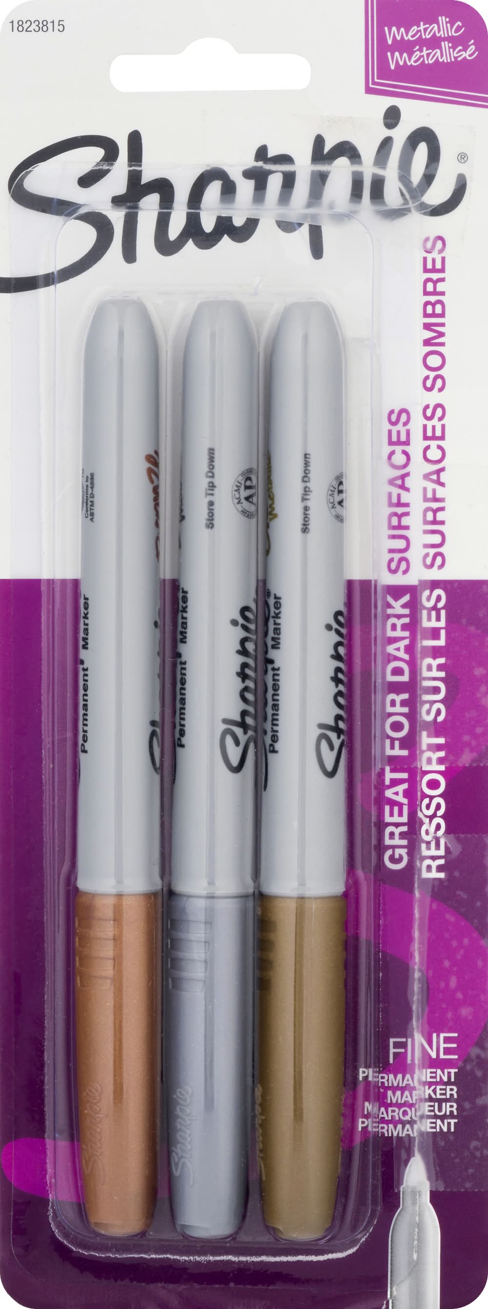 Sharpie Assorted Metallic Colors Fine Point Permanent Marker (3.6 oz)