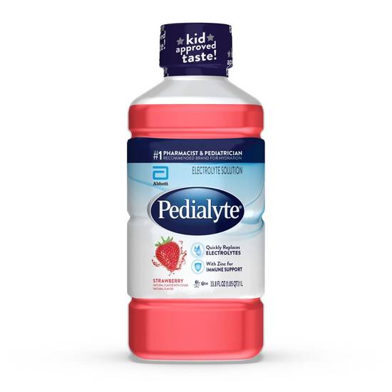 Pedialyte Electrolyte Solution Strawberry Flavor, 33.8 FL OZ