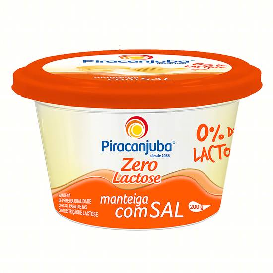 Piracanjuba manteiga com sal zero lactose (200g)