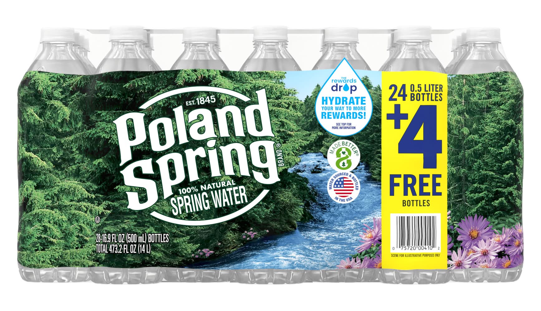 Poland Spring 100% Natural Water (28 x 16.9 fl oz)