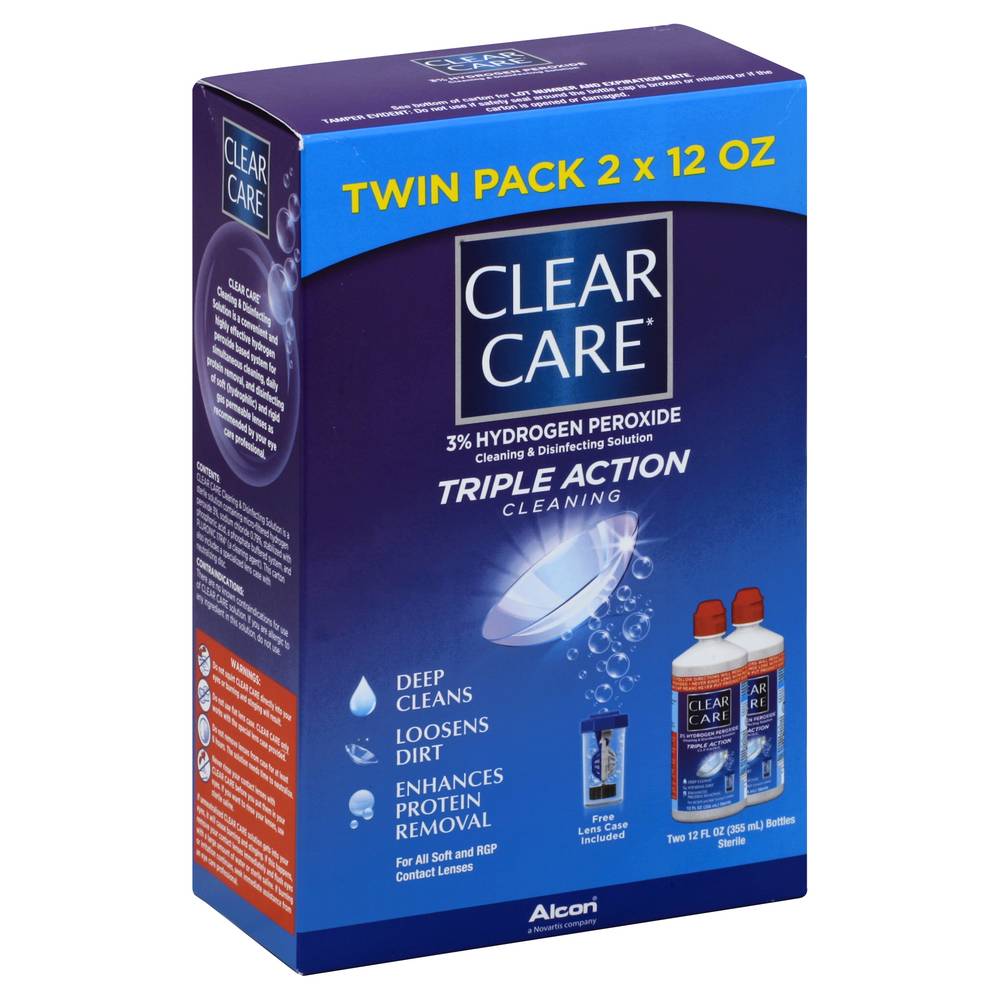 Clear Care Triple Action Cleaning and Disinfecting Solution (2 ct,12 fl oz)