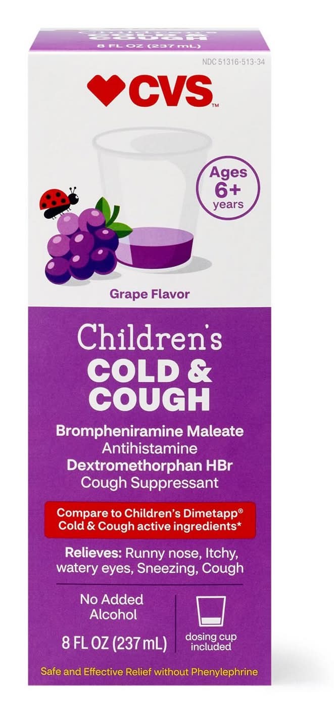 CVS Health Children's Cold & Cough Liquid, Grape (8 fl oz)