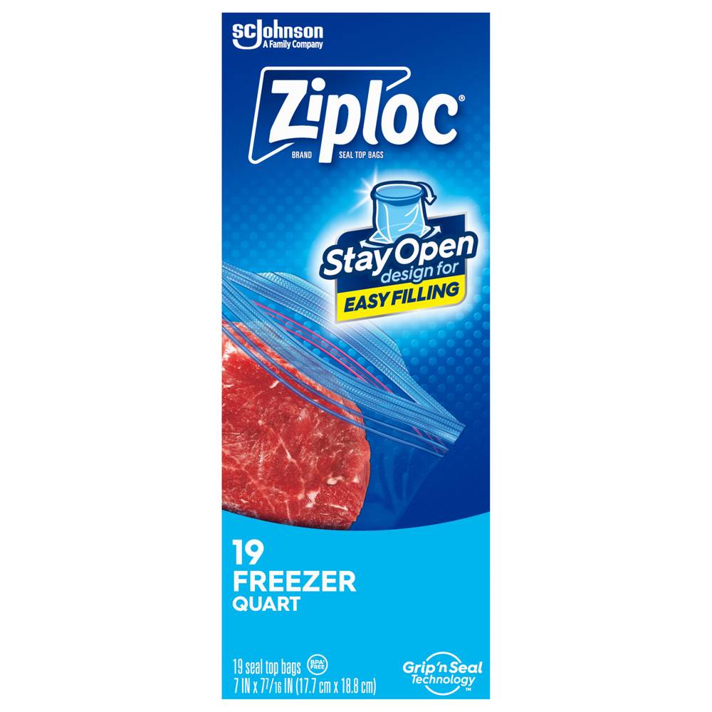 Ziploc Freezer Quart Seal Top Bags