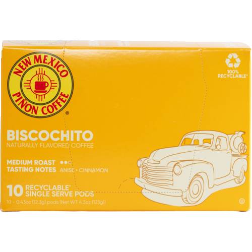 New Mexico Pinon Coffee Biscochito Medium Roast Coffee K Cups 10 Pack