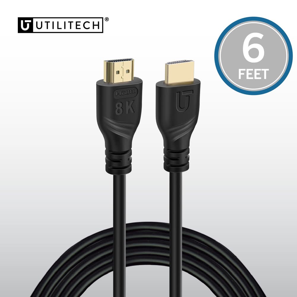 Utilitech 8k HDMI to HDMI 6-ft Black