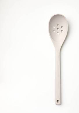 Figmint Soft Grip Nylon Slotted Spoon, Gray