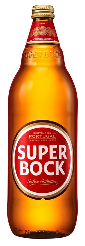 Super Bock - Cerveja com álcool, garrafa de 1L