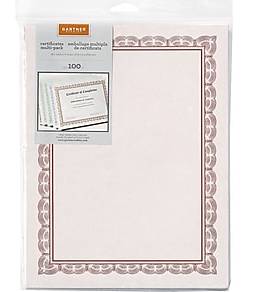 Gartner Studios Variety Pack Certificates, 8.5 x 11, Assorted Colors, 100/Pack (35741)