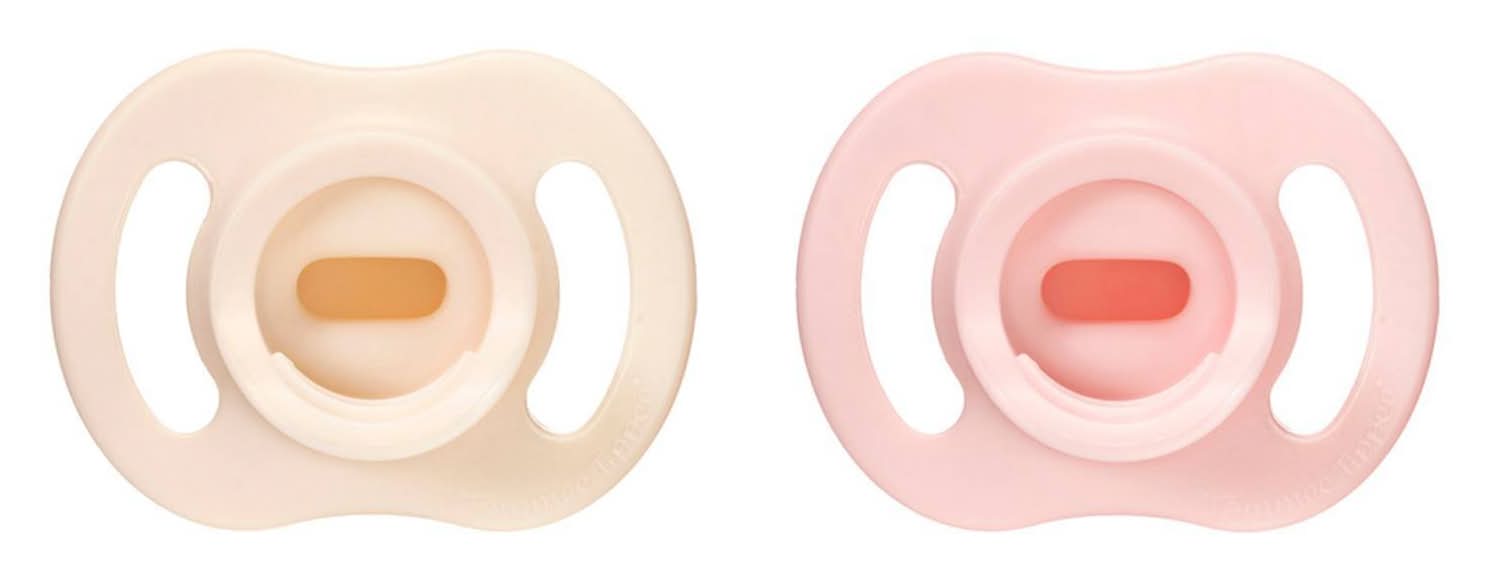 Tommee Tippee Ultralight Stay Put Silicone Pacifier, Light Pink -Dark Pink (2 ct)
