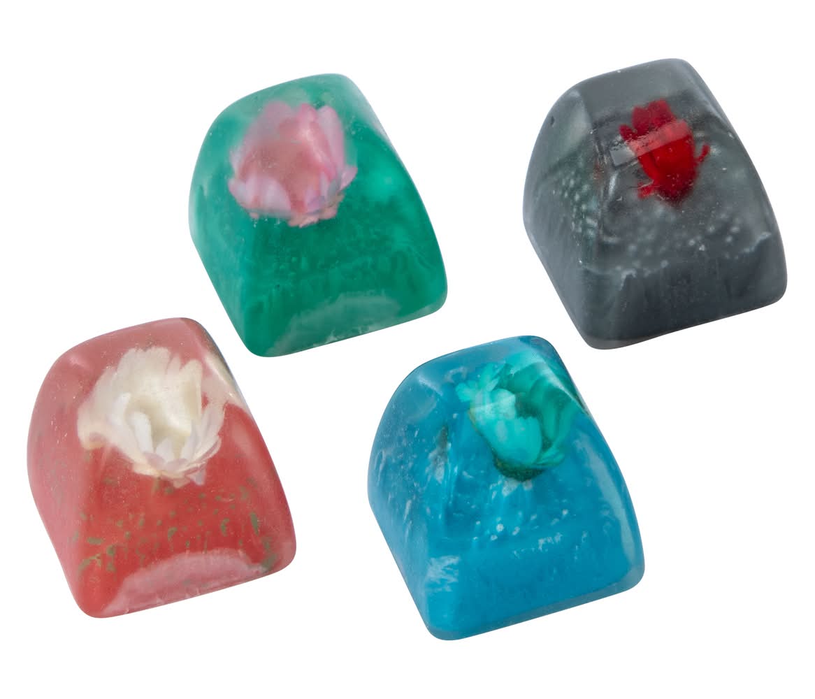 Floral Resin Keycaps 4-Count