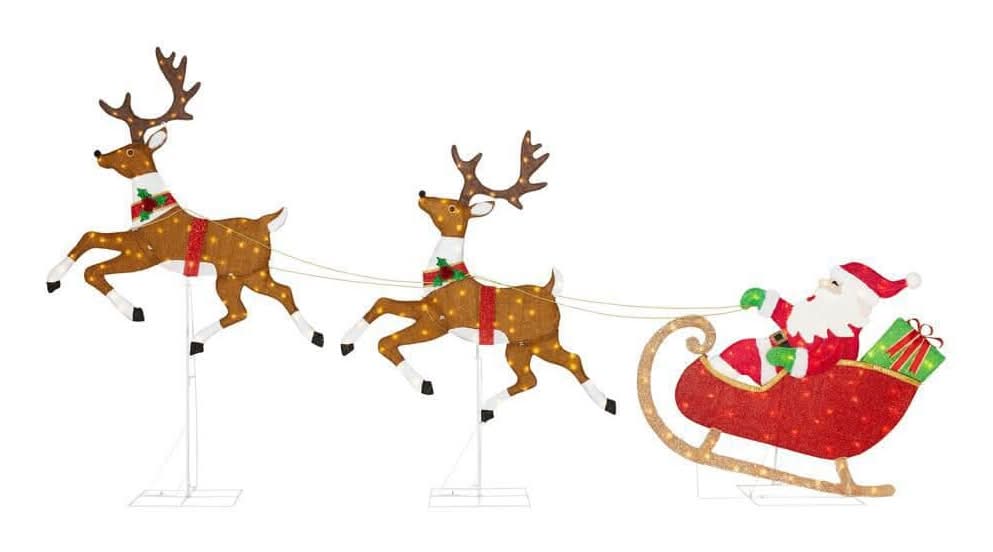 Home Accents Holiday Yuletide Lane Led Santa's Sleigh With