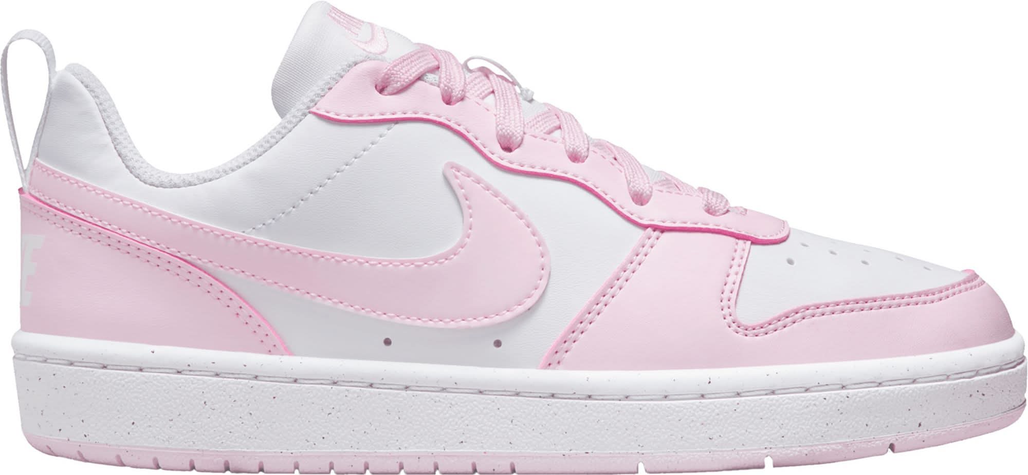 Nike Kids' Grade School Court Borough Low Recraft Shoes (White/Pink Foam, 6.0)