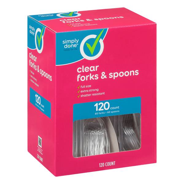 Simply Done Clear Forks & Spoons