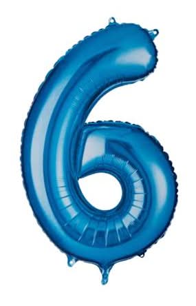 INFLATED Foil Number Balloon 34in 6