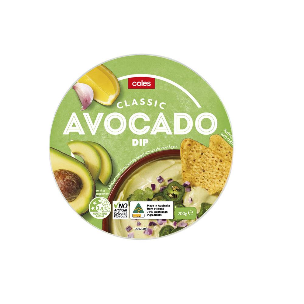 Coles Dairy Avocado Dip 200g