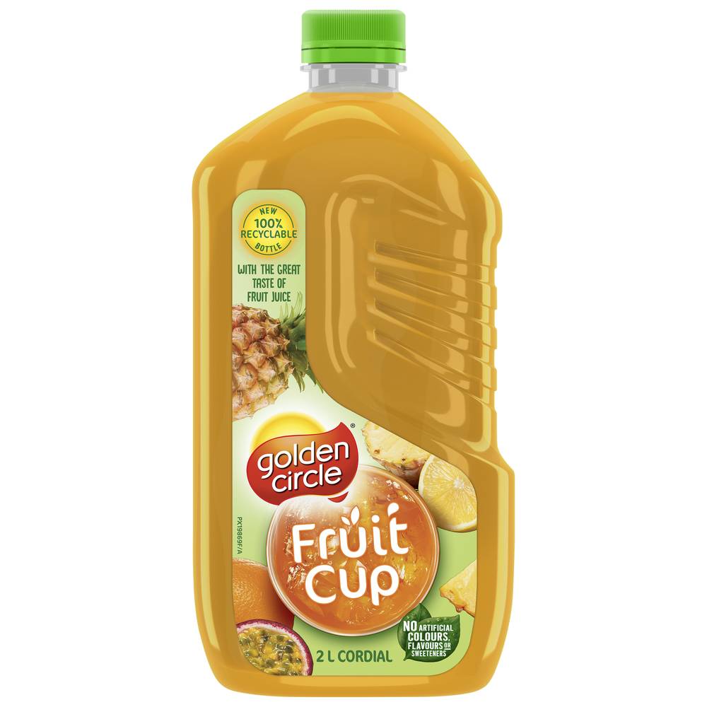 Golden Circle Fruit Cup Lemon Orange & Pineapple Cordial Juice 2 L