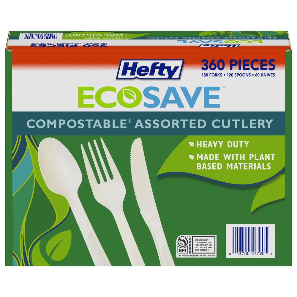 Ecosave Compostable Assorted Cutlery, 360-piece