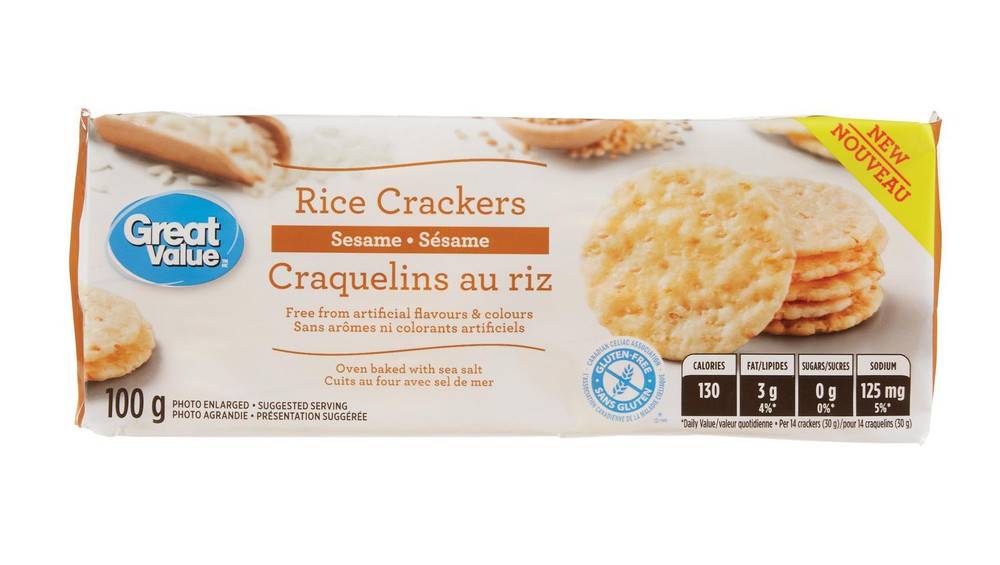 Great Value Rice Crackers With Sesame (100 g)