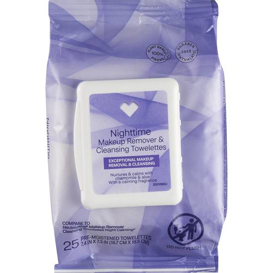 CVS Beauty Night-Time Cleansing and Makeup Remover Towelettes, 25CT