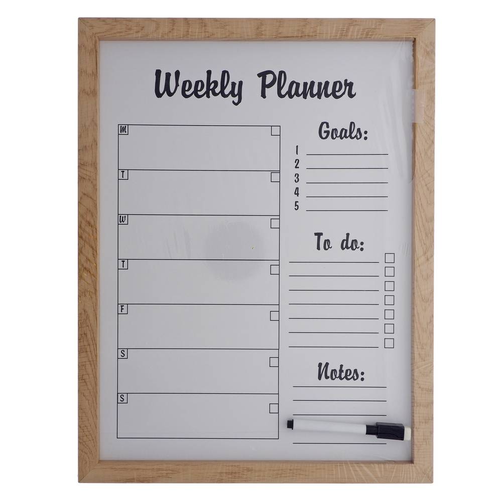 Dry Erase Weekly Message Board-English