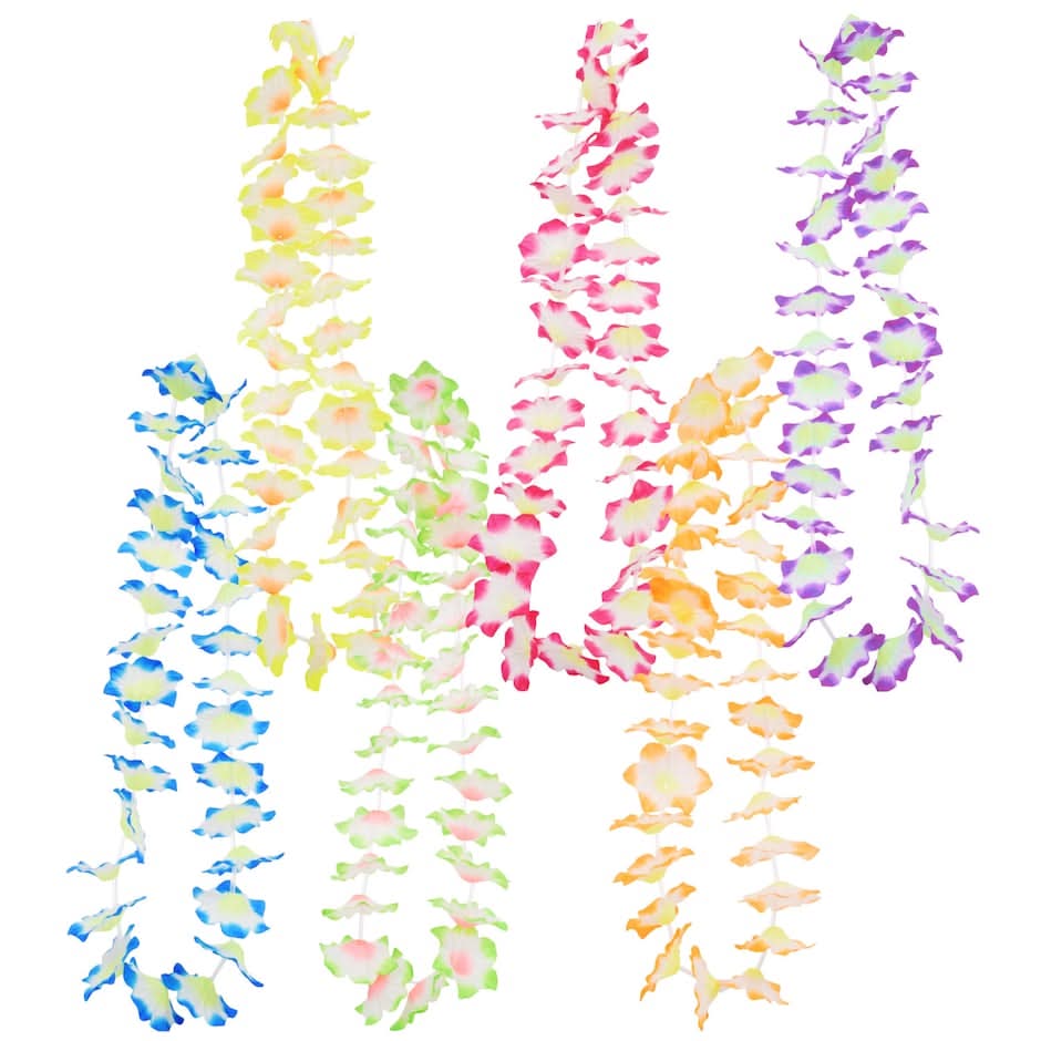 Seasonal Collection Morning Glory Floral Leis, 3-pc Pack.