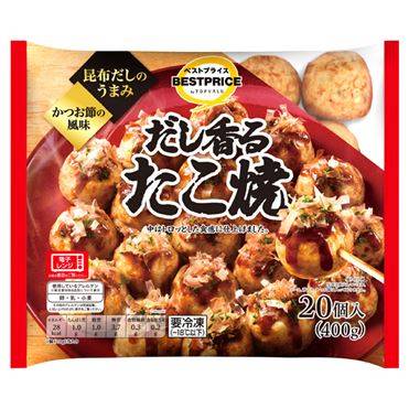 トップバリュ ベストプライス だし香るたこ焼 20個（400g）4549741770385