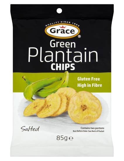 Grace Salted, Gluten Free Salted Green Plantain Chips (85g)