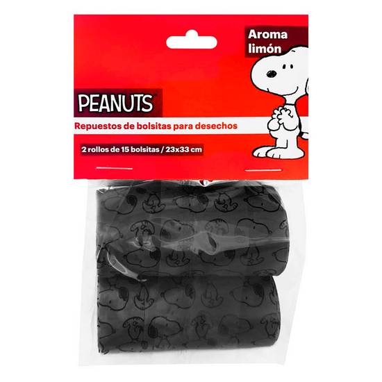 Peanuts snoopy repuesto de bolsitas para desechos de mascota (2 un)
