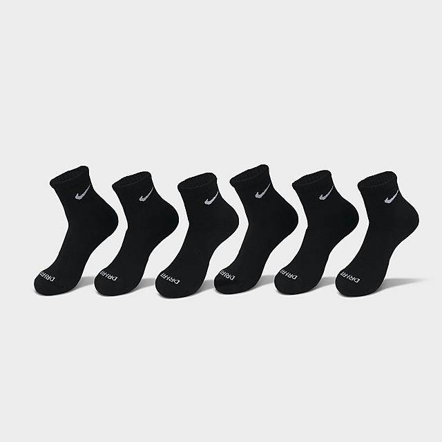 Nike Everyday Plus Cushioned 6-Pack Quarter Training Socks (Large)