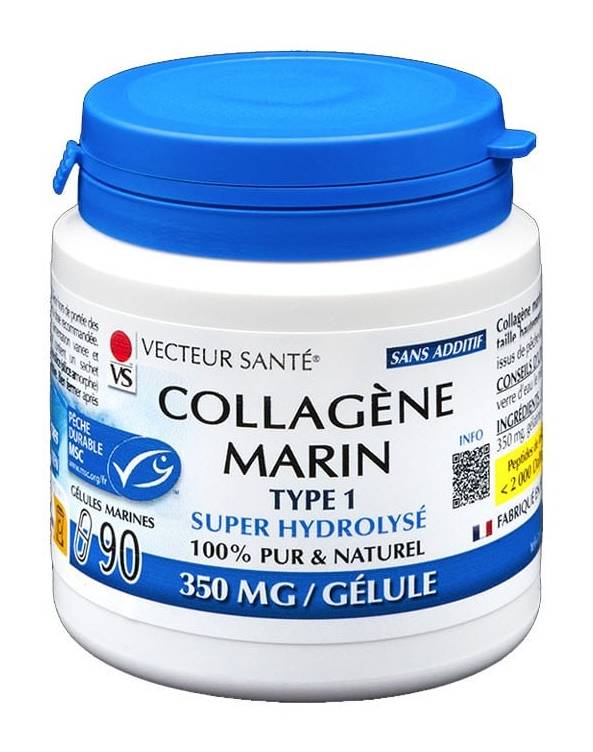 VECTEUR SANTÉ - Collagène marin type 1 super hydrolysé 350 mg (90)